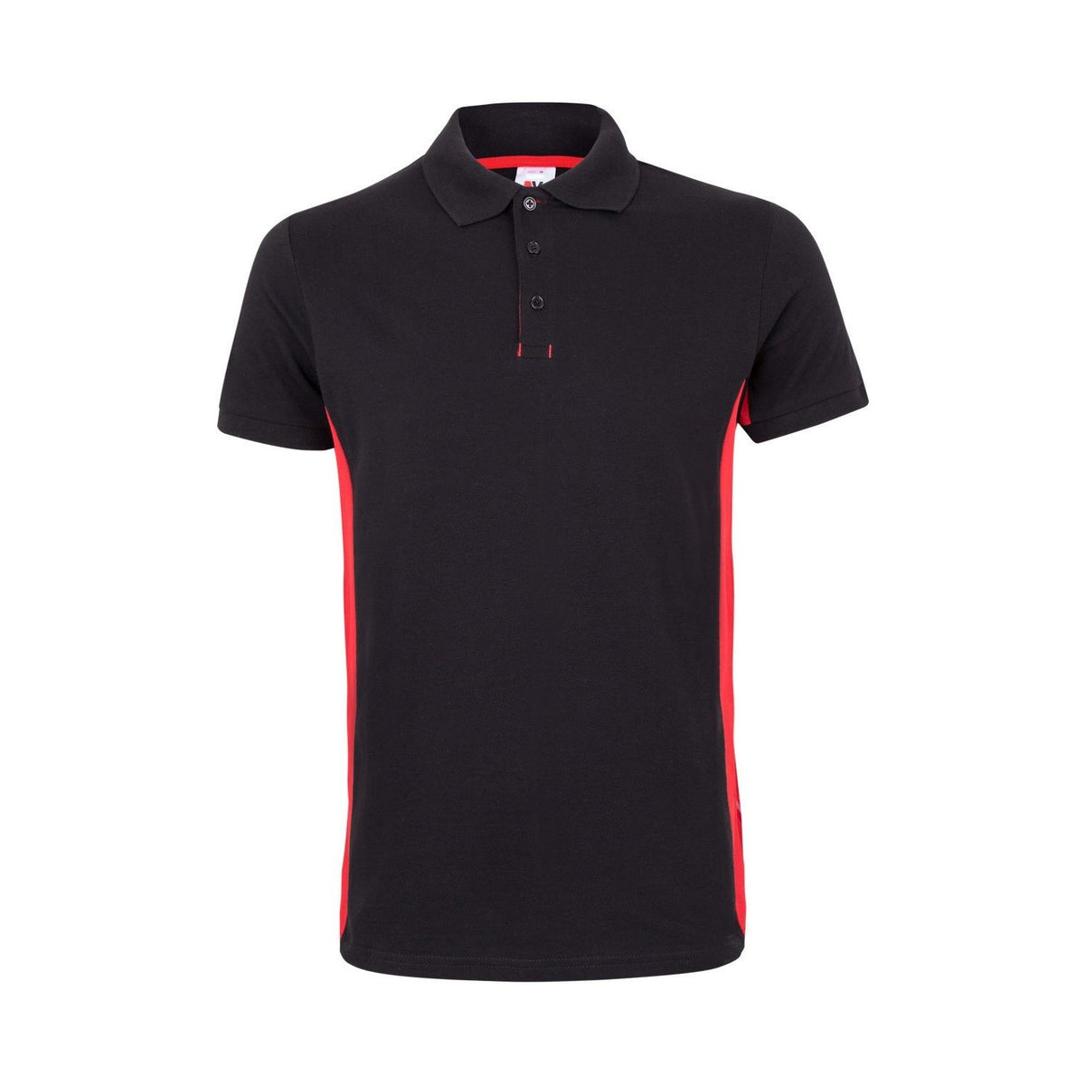 Polo de trabajo bicolor manga corta Velilla 105504 - Negro / rojo