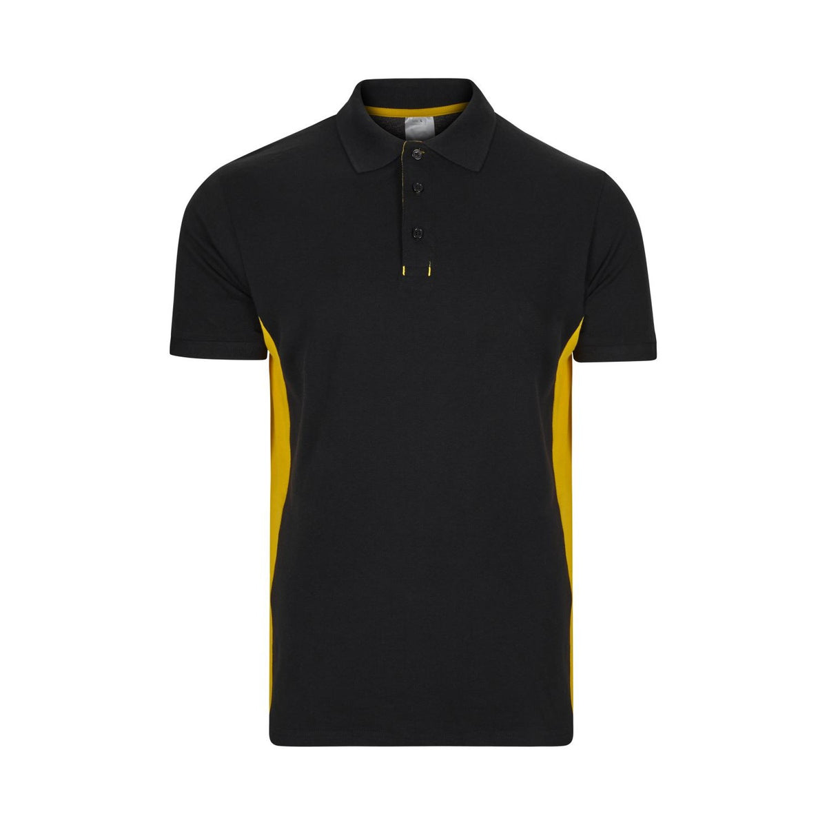 Polo de trabajo bicolor manga corta Velilla 105504 - Negro / amarillo
