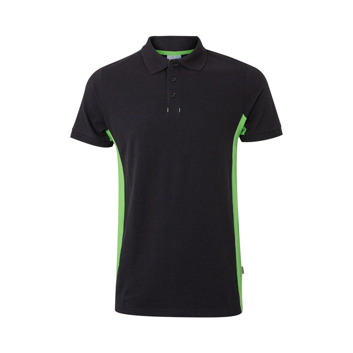 Polo de trabajo bicolor manga corta Velilla 105504 - Negro / verde lima