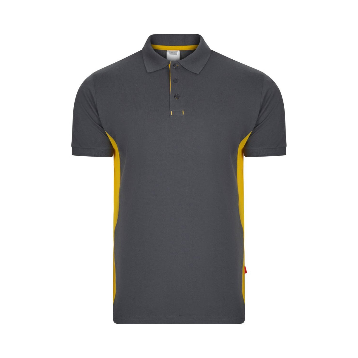 Polo de trabajo bicolor manga corta Velilla 105504 - Gris / amarillo