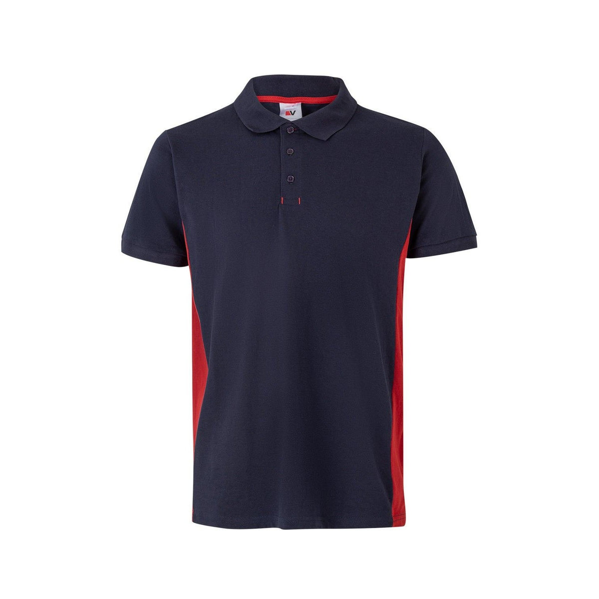 Polo de trabajo bicolor manga corta Velilla 105504 - Azul navy / rojo