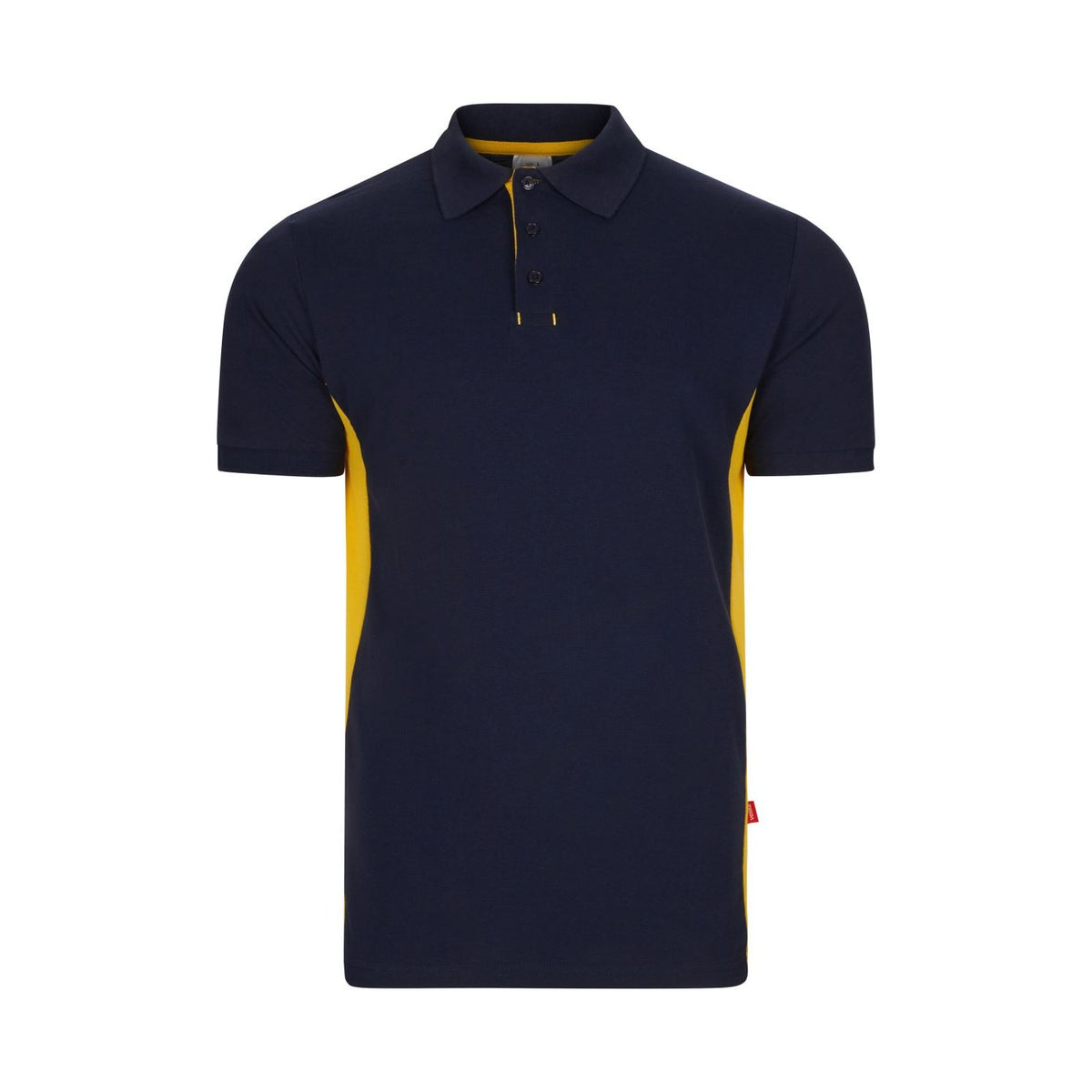 Polo de trabajo bicolor manga corta Velilla 105504 - Azul navy / amarillo