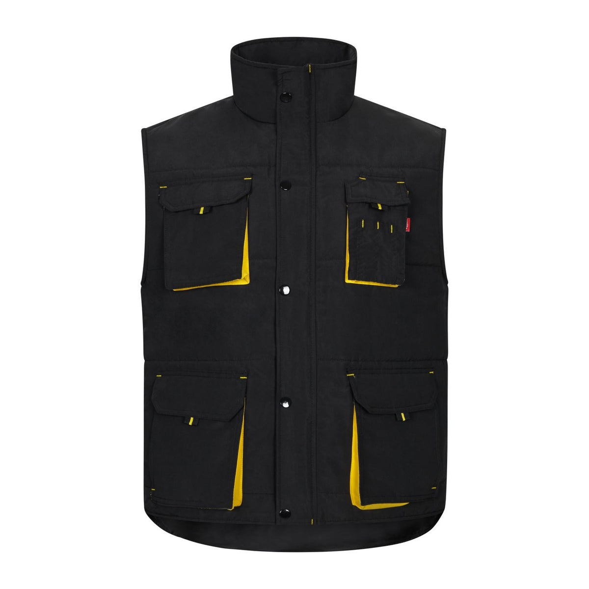 Chaleco de trabajo acolchado bicolor multibolsillos Velilla 205902 - Negro / amarillo