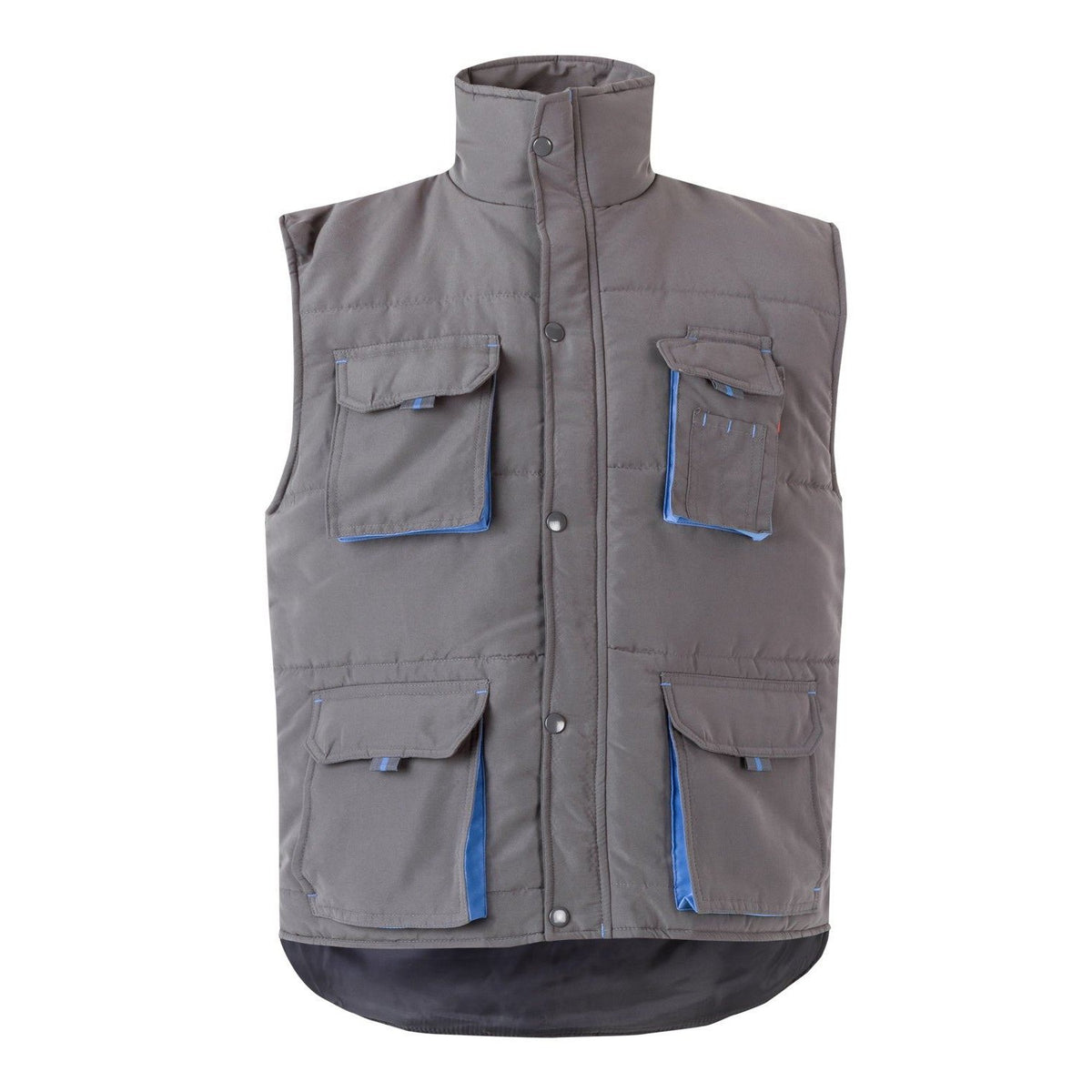 Chaleco de trabajo acolchado bicolor multibolsillos Velilla 205902 - Gris / celeste