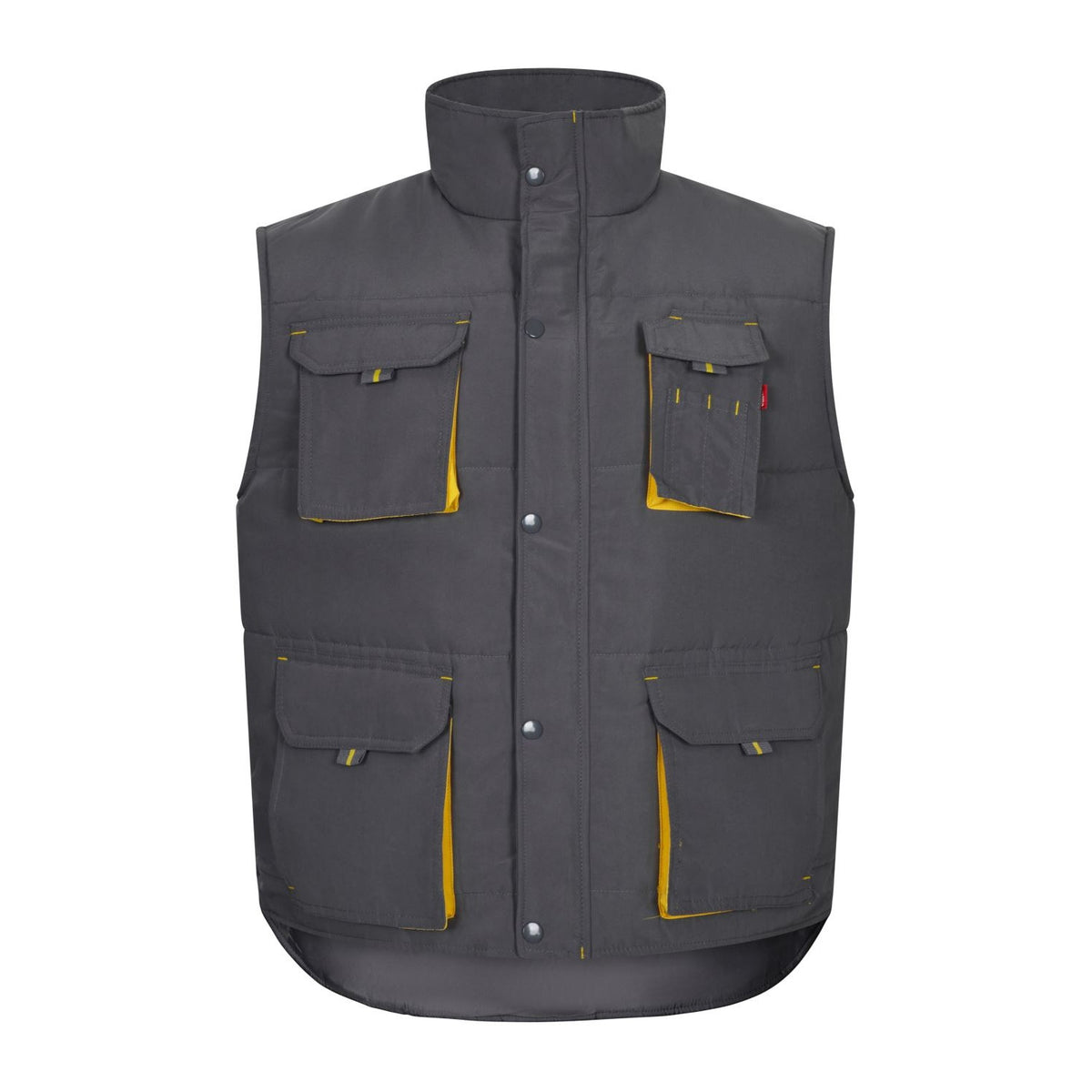 Chaleco de trabajo acolchado bicolor multibolsillos Velilla 205902 - Gris / amarillo
