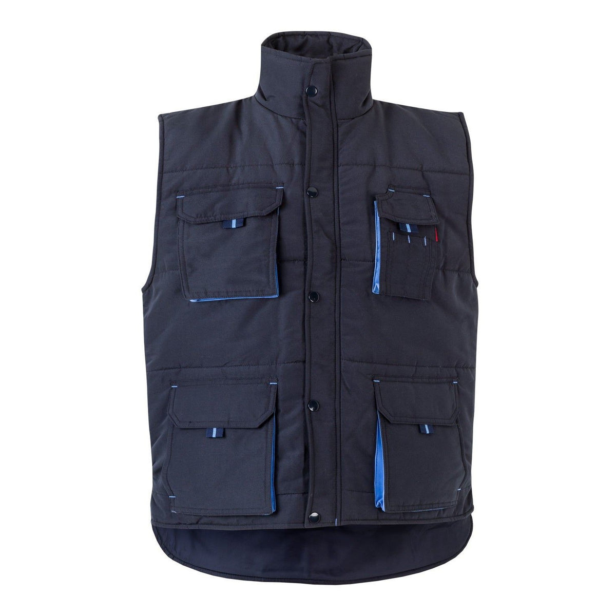 Chaleco de trabajo acolchado bicolor multibolsillos Velilla 205902 - Azul navy / celeste