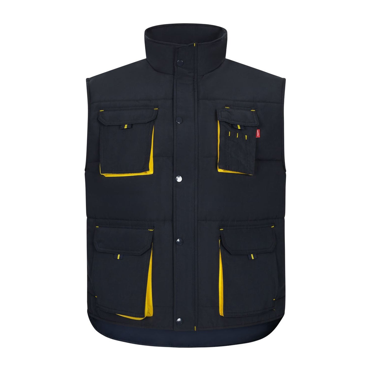 Chaleco de trabajo acolchado bicolor multibolsillos Velilla 205902 - Azul navy / amarillo