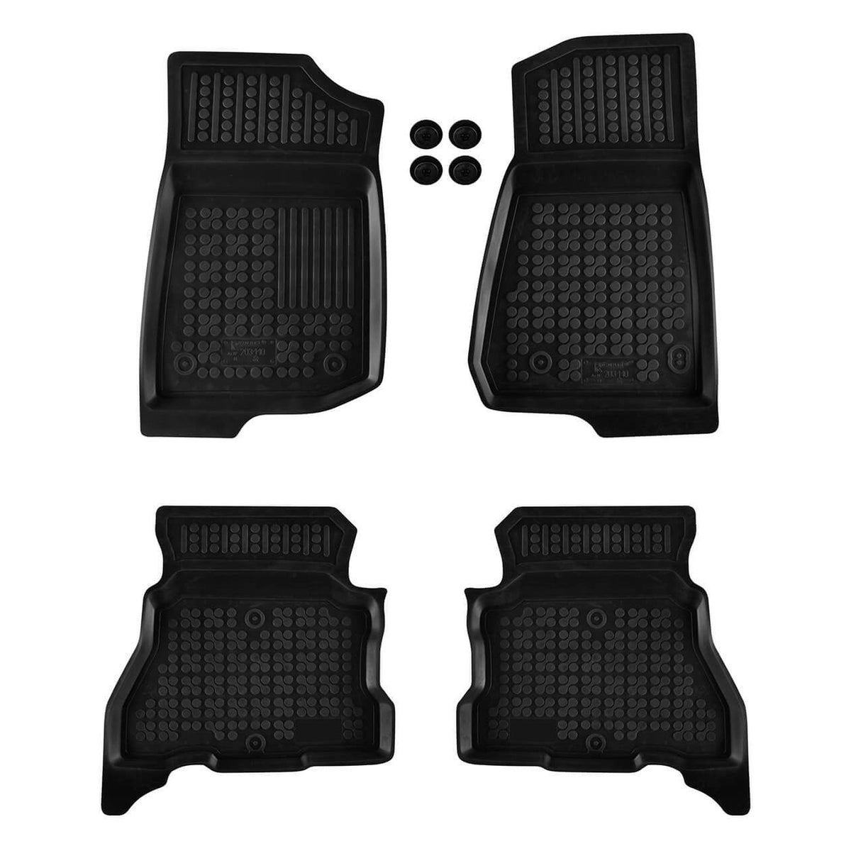 Alfombrillas de goma Jeep Wrangler Unlimited JL 4xe Híbrido enchufable (2018-actualidad)