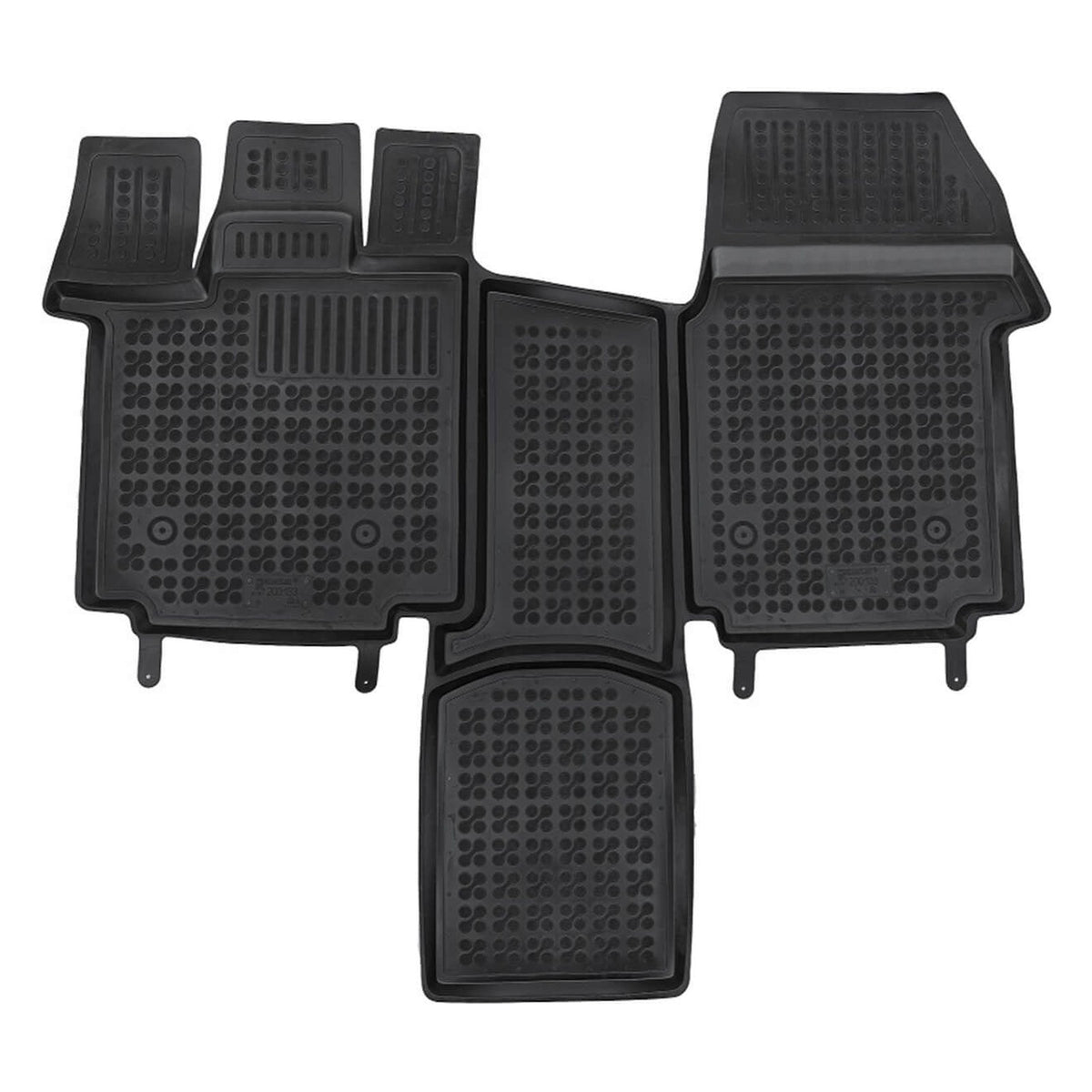 Alfombrillas de goma Volkswagen Multivan T7 delanteras (consola deslizante) (2021-actualidad)