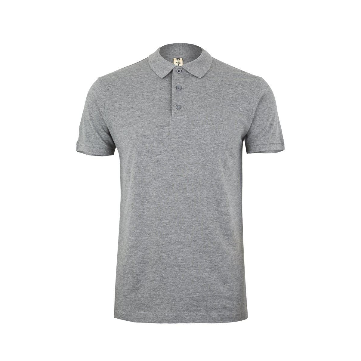 Polo de trabajo manga corta piqué unisex Mukua Gibson MK215 - Gris jaspeado