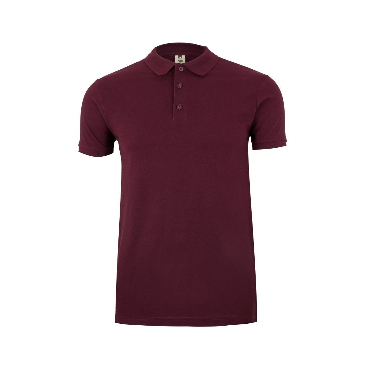 Polo de trabajo manga corta piqué unisex Mukua Gibson MK215 - Burdeos