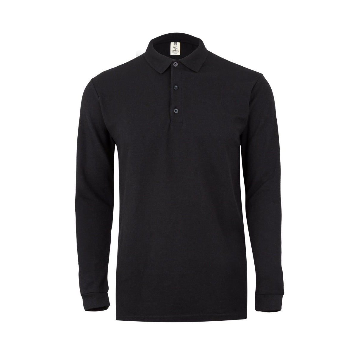 Polo de trabajo manga larga unisex Mukua Clifton MK242 - Negro