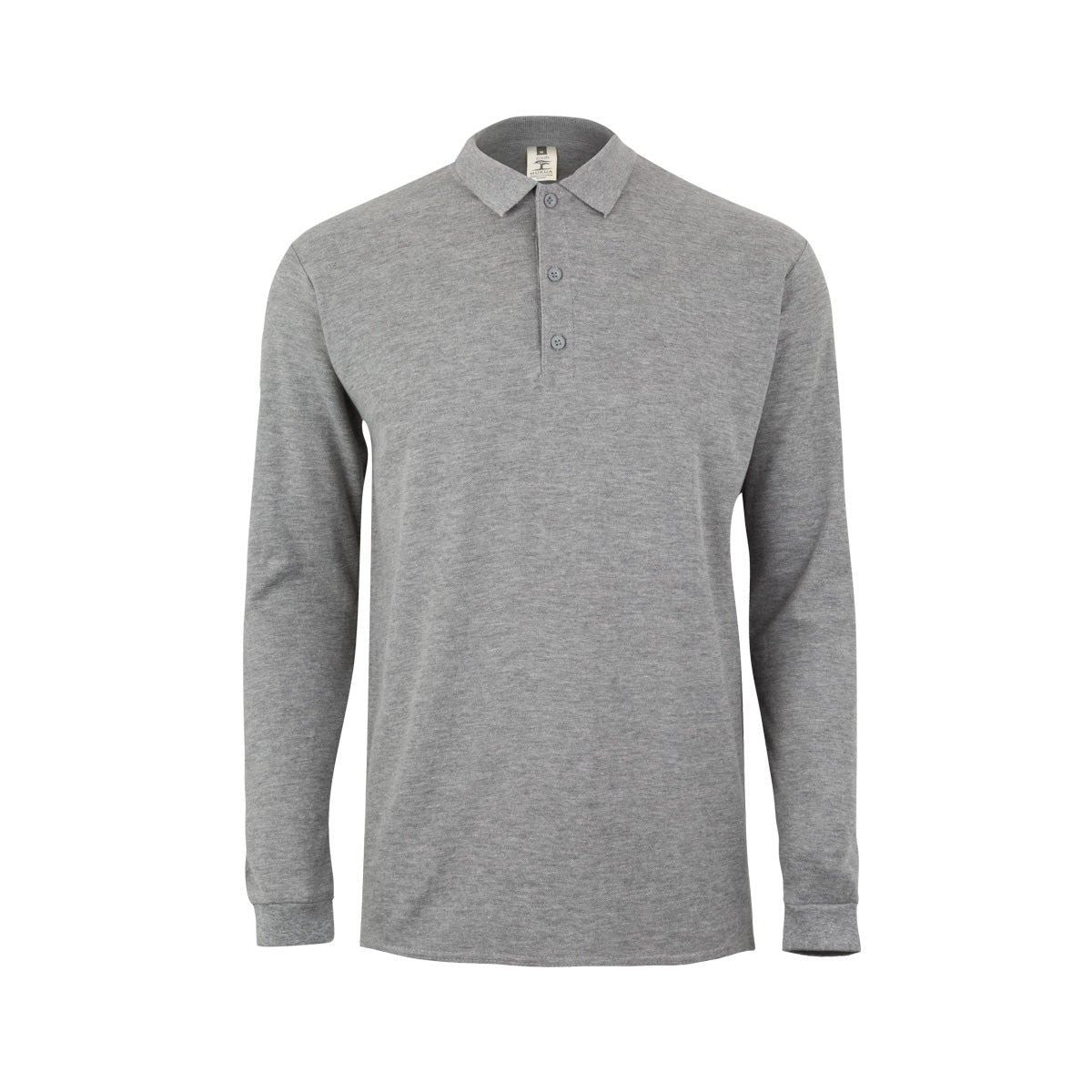 Polo de trabajo manga larga unisex Mukua Clifton MK242 - Gris jaspeado