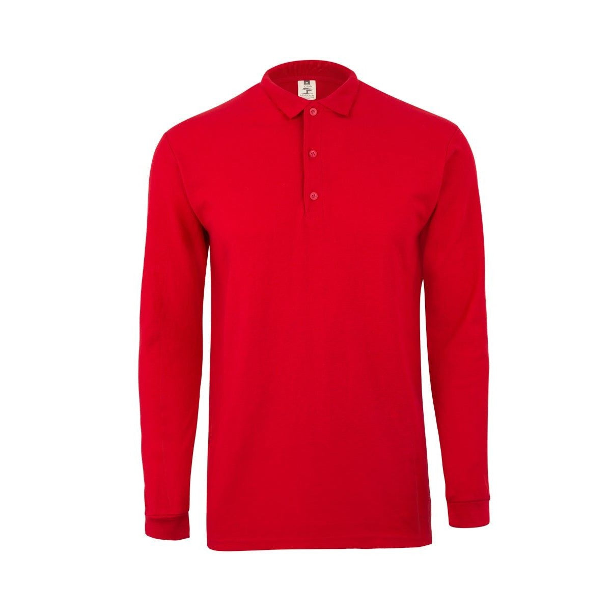 Polo de trabajo manga larga unisex Mukua Clifton MK242 - Rojo