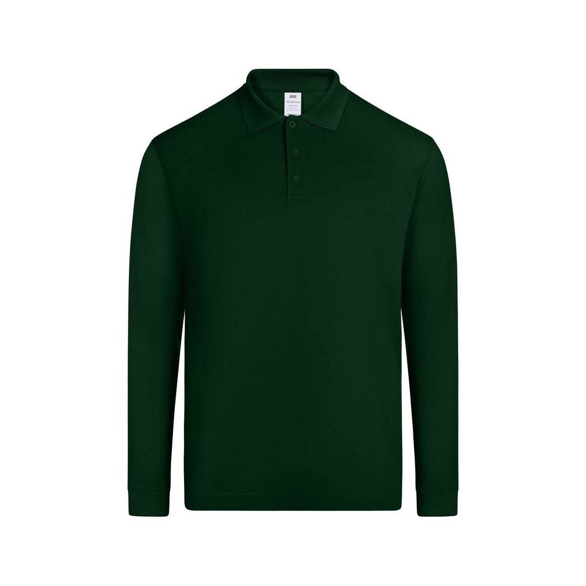 Polo de trabajo manga larga unisex Mukua Clifton MK242 - Verde botella