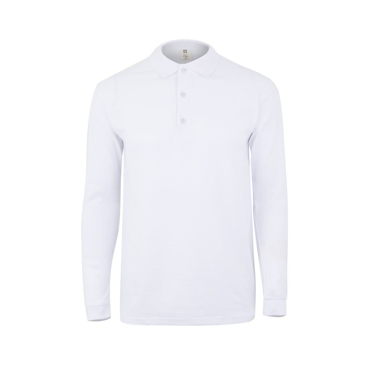 Polo de trabajo manga larga unisex Mukua Clifton MK242 - Blanco