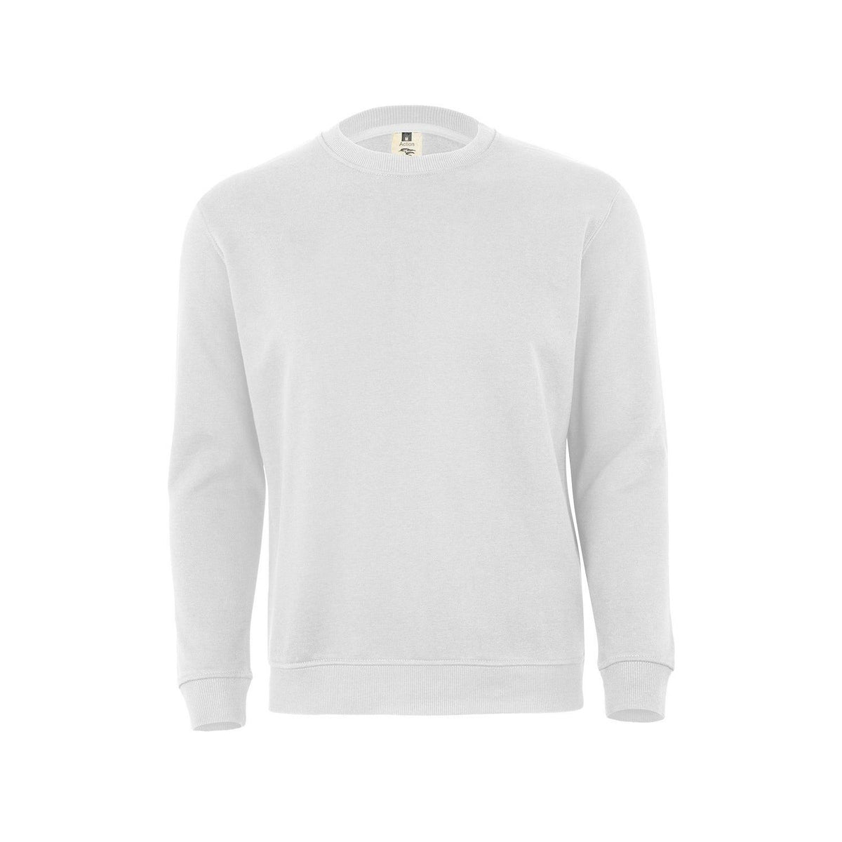 Sudadera de trabajo cuello redondo unisex Mukua Avalon MK620V - Blanco