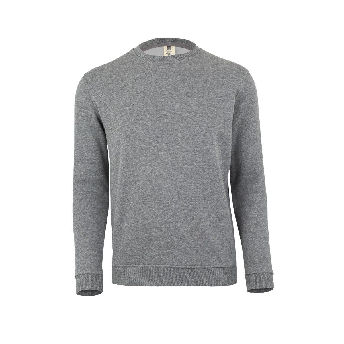 Sudadera de trabajo cuello redondo unisex Mukua Avalon MK620V - Gris jaspeado