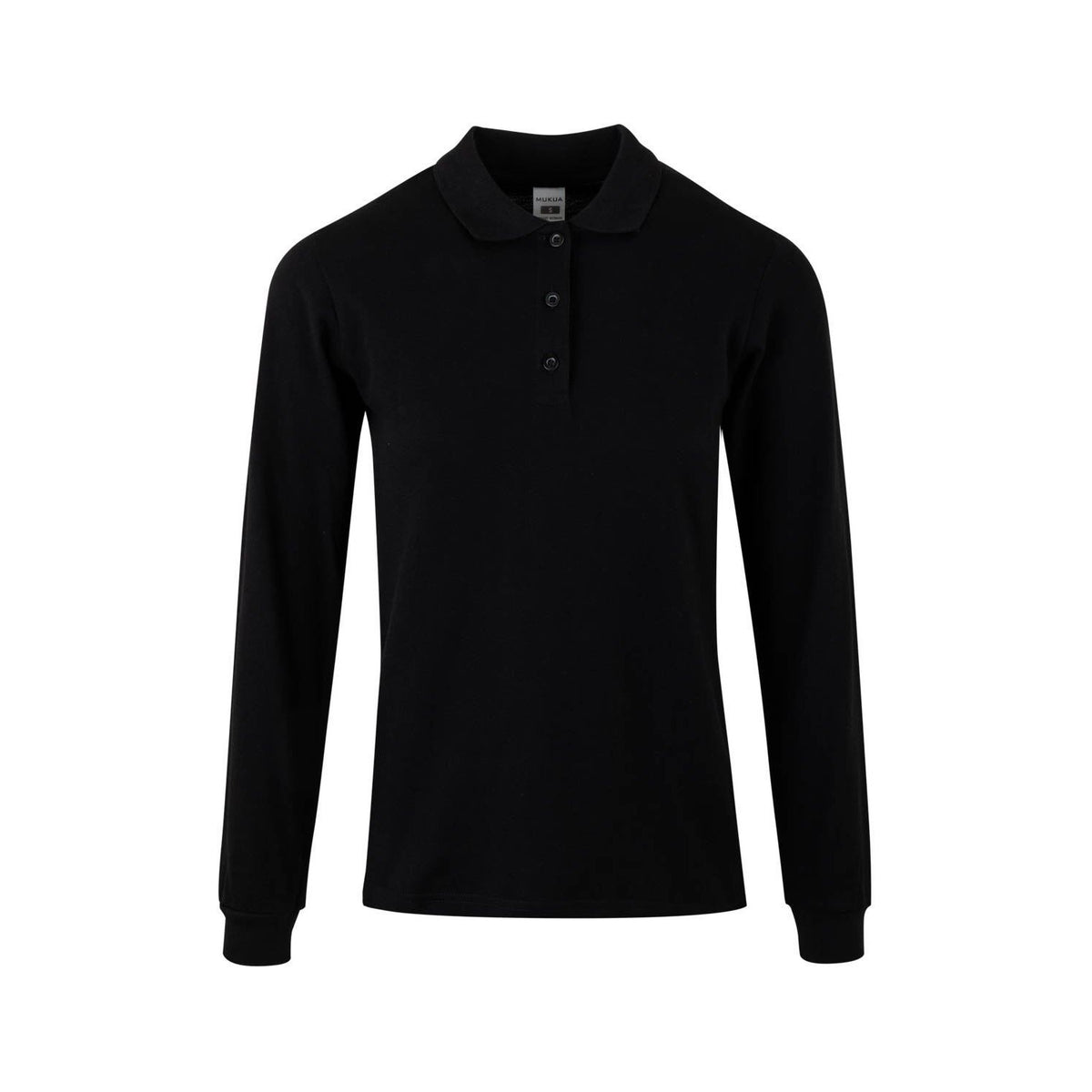 Polo de trabajo mujer manga larga algodón Mukua Hobart PL200WC - Negro (2)
