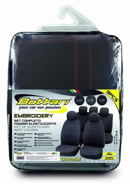 JUEGO FUNDAS EMBROIDERY NEGRO/ROJO