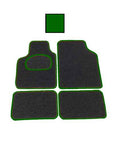 Alfombrillas de moqueta Juego 4 Unidades Alfombras Moqueta 4 Unidades Universal Ribete Verde a medida