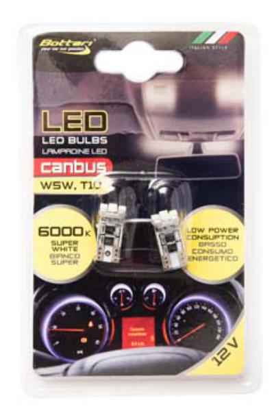 T10 CANBUS 4SMD3528 12V WHITE 2 UNIDADES