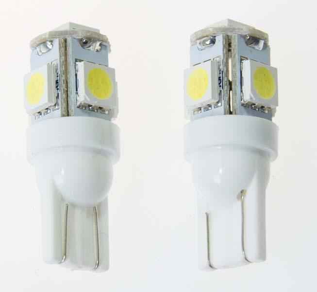T10 5LED W5W 5050SMD WHITE 12V 2 UNIDADES