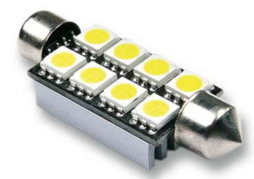 12V 8SMD 5050 T11*42MM BLANCO 1 UNIDAD BLISTER CANBUS