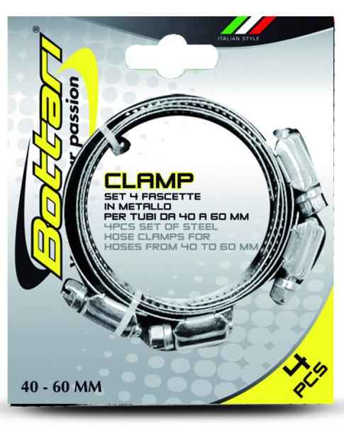 JUEGO 4 ABRAZADERAS METAL PARA 40 A 60 MM
