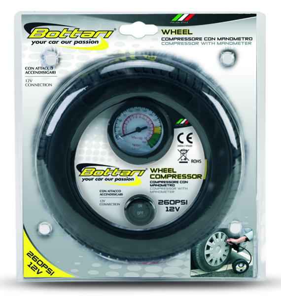 COMPRESOR CON MANOMETRO 12 V.