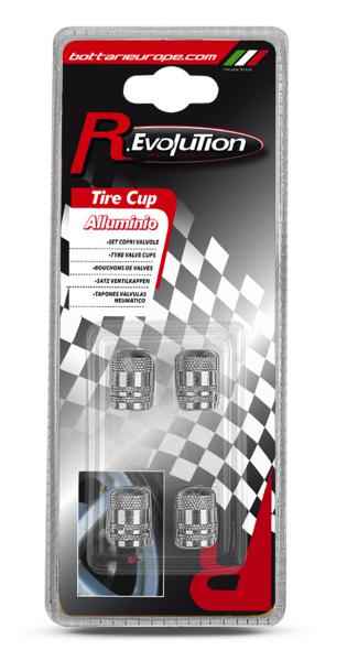 TAPONES VALVULA 4 UNIDADES TIRE CUP CROMADOS
