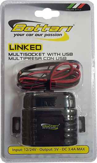 MULTITOMA X2 USB CARGADOR (3.4A MAX) + ADAPTADOR MECHERO 12/24V