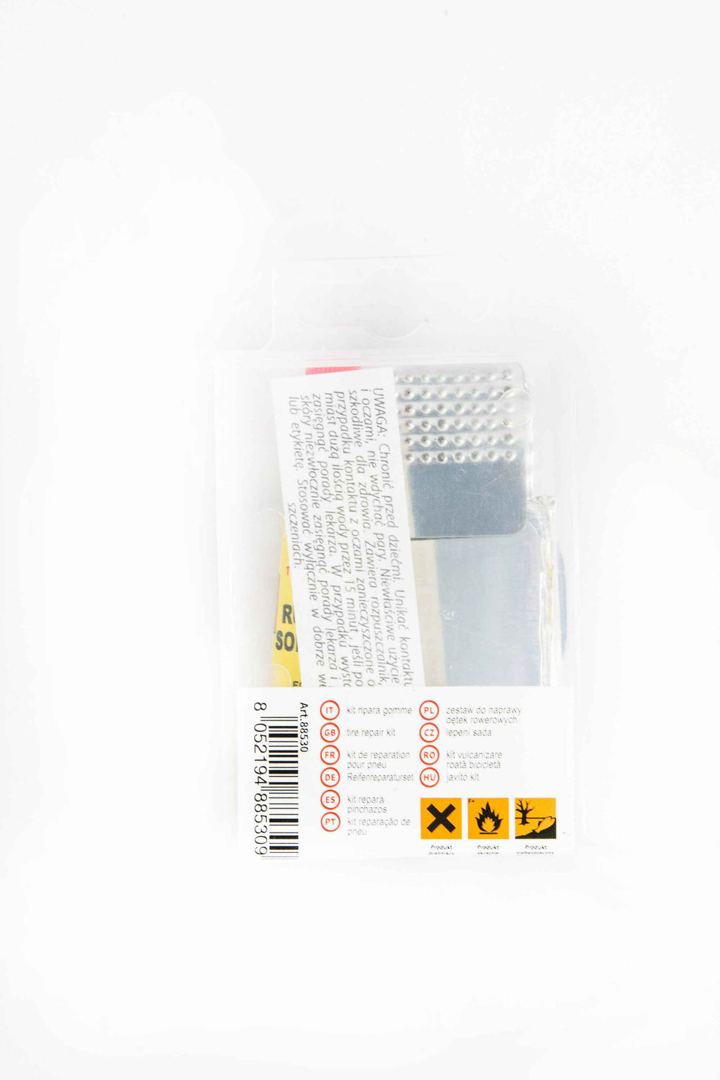 KIT REPARA RUEDA COMPLET. 5 PARCHES 2x DIAM25MM - 1x 30x50MM - 2x 35x25MM - PEGAMENTO Y LIJA