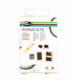 KIT REPARA RUEDA COMPLET. 5 PARCHES 2x DIAM25MM - 1x 30x50MM - 2x 35x25MM - PEGAMENTO Y LIJA