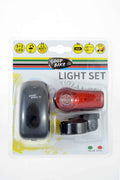 JUEGO COMPLETO DE LUCES. DELANTERAS 5 LED 2 POSICIONES: INTERMITENTE-FIJO Y TRASERAS 3 LED 2 POSICIONES: INTER