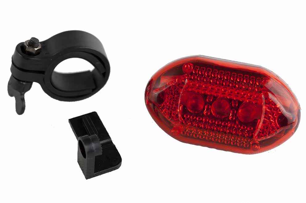 LUZ ROJA TRASERA 5 LED. 4 MODOS: LUZ CONSTANTE E INTERMITENTE VARIAS INTENSIDADES