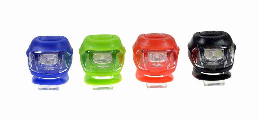 CONJUNTO DE LUCES DELANTERA Y TRASERA DE SILICONA 2+2 LED