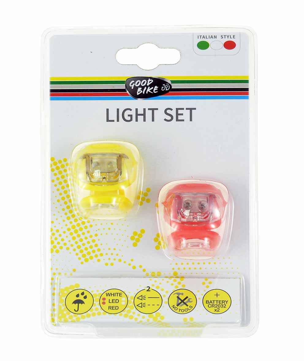 CONJUNTO DE LUCES DELANTERA Y TRASERA DE SILICONA 2+2 LED