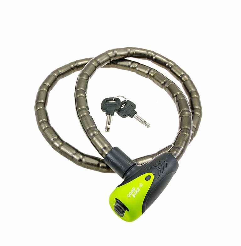 CERRADURA DE ACERO Y CUBIERTA DE PVC CON 2 LLAVES. DIAM. 18 MM Y 1200 DE LONGITUD PARA BICI Y SCOOTER