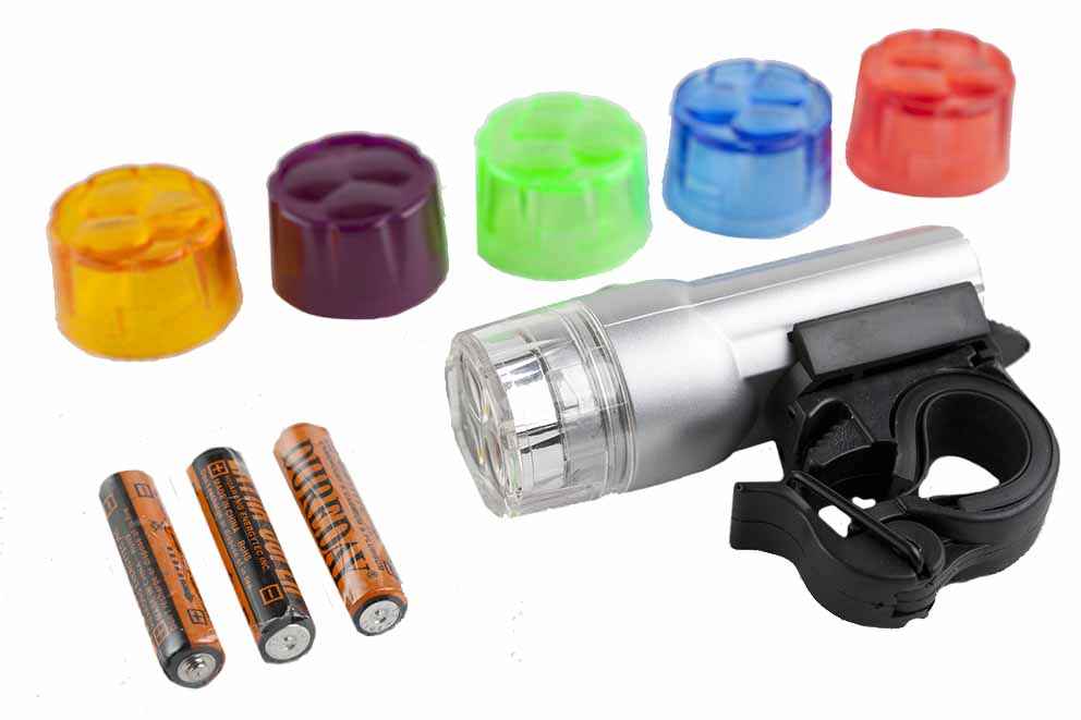 LAMPARA FRONTAL 3 LED 6 COLORES FRONT RAINBOW