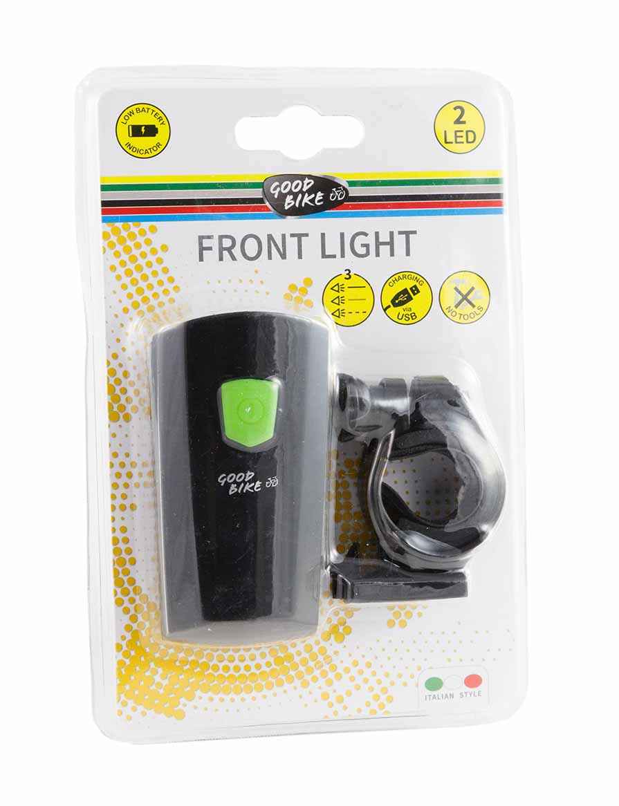 LUZ FRONTAL RECARGABLE CON USB 2 LEDS 3 FUNCIONES