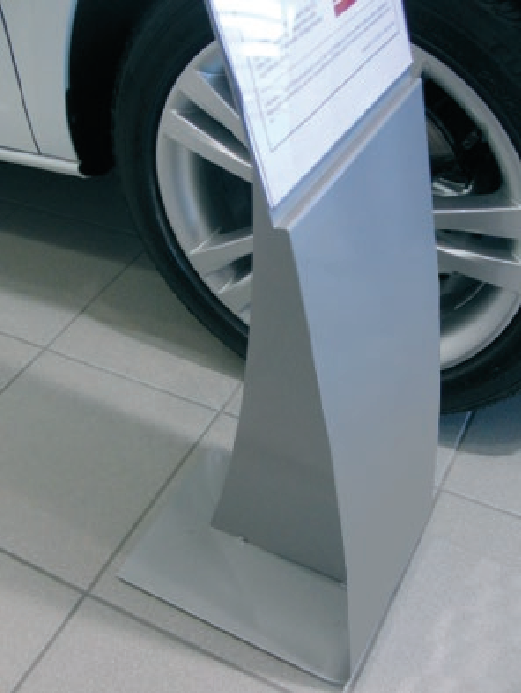 Atril portaprecios para exposicion de coches mod.2