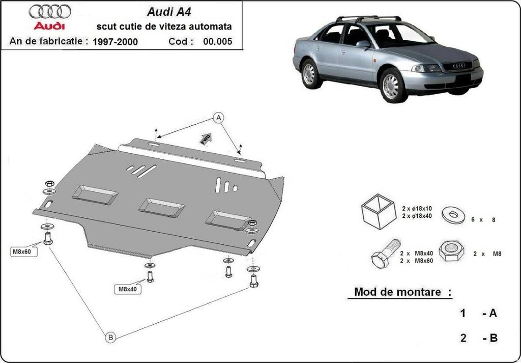 Protección de Caja de Cambios Audi A4 B5- Automat (1995-2000)