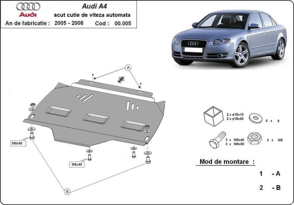 Protección Delcaja de Cambios Caja de Cambios Automaticaa Audi A4 B7 All Road (2005-2008)