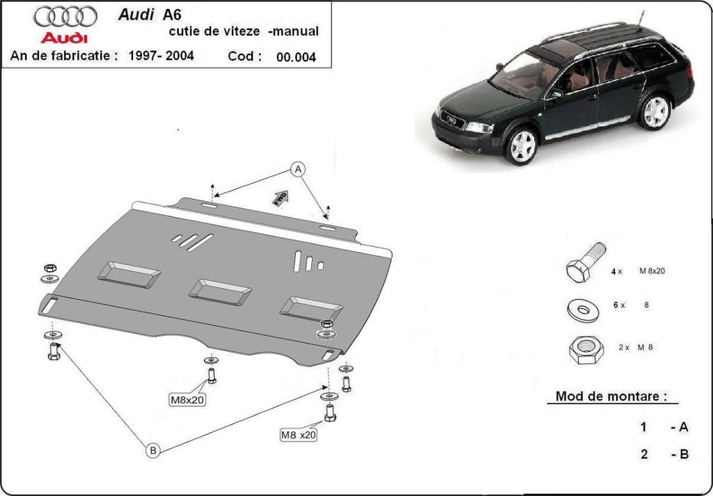Protección de Caja de Cambios Manuale Audi A6 (1997-2004)