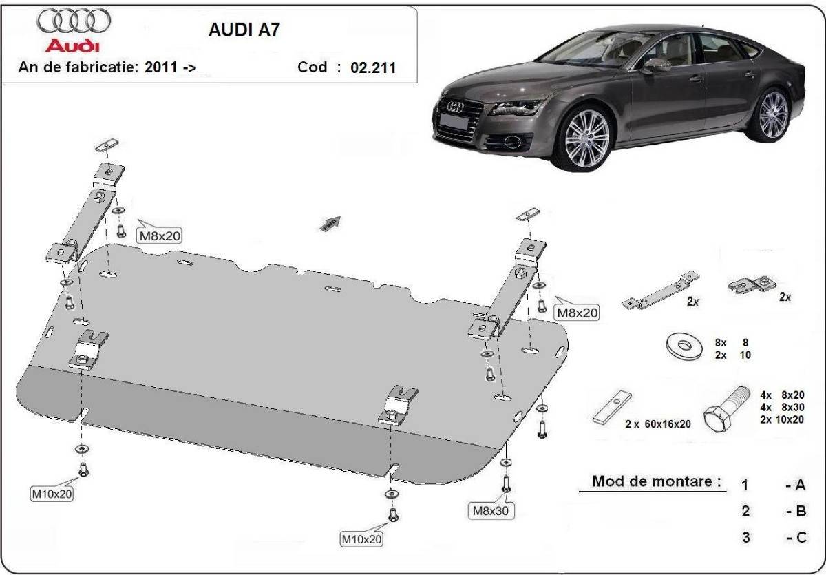 Cubre cárter metálico Audi A7 (2011-2018) a medida
