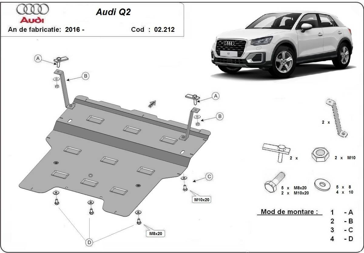 Cubre cárter metálico Audi Q2 (2016-2020) a medida