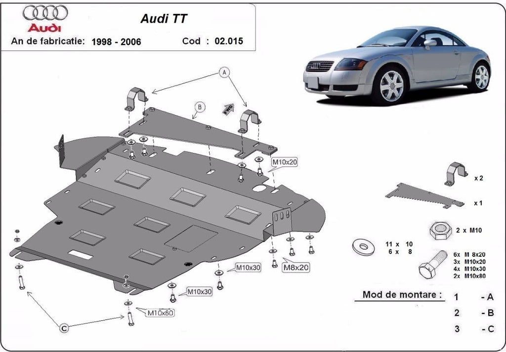 Cubre cárter metálico Audi TT (1998-2006) a medida
