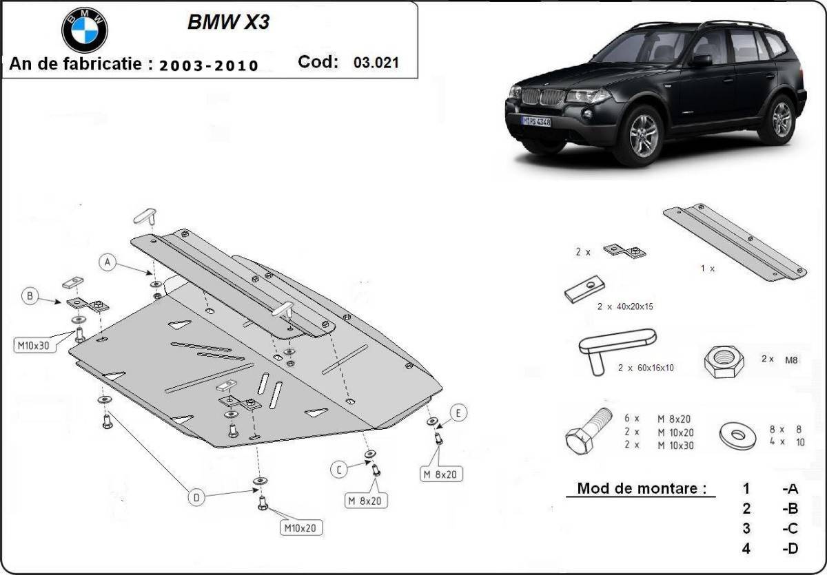 Protección de Radiador BMW X3 (2003-2010)