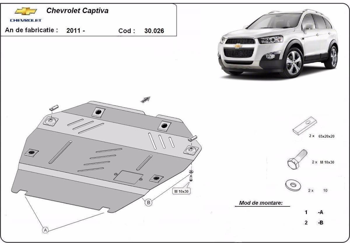 Cubre cárter metálico Chevrolet Captiva (2011-2018) a medida